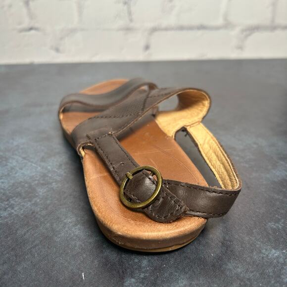 Olukai Hi'Ona Pa'i Sandals Brown Leather Size 7 - Picture 4 of 6